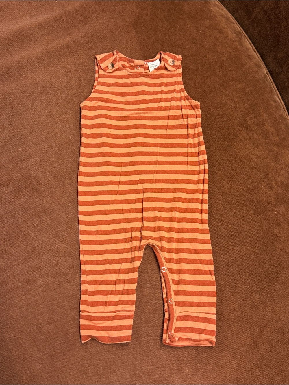 kate quinn Orange Striped Toddler Romper